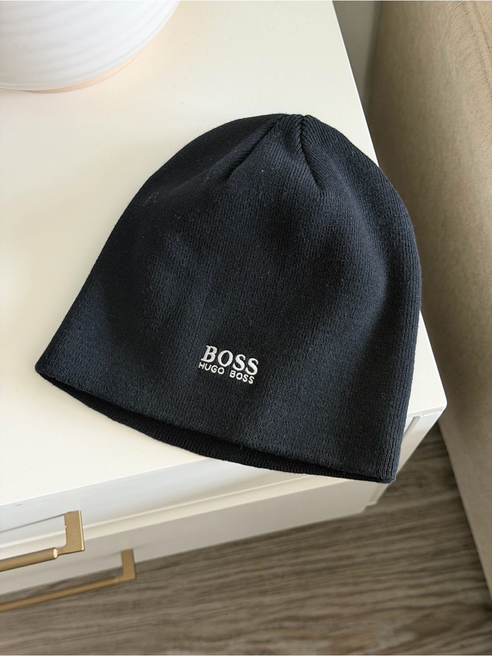 Hugo Boss black Knit Beanie with AMG Petronas Logo